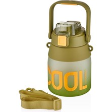 Royal Rain Store 1000ML Askılı Tek Kapak Çift Kullanım Pipetli/pipetsiz Kullanım Softtouch Su Matarası