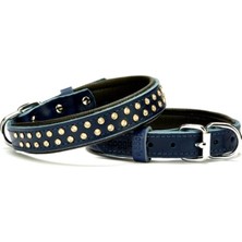 Subutu Konforlu Deri Kristal Taşlı Köpek Boyun Tasması 2 x 32-39 cm