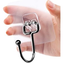 Royal Rain Store Banyo Için Siyah Güçlü Yapışkan Kancalar,yapışkanlı Askılar,mutfak,ev Ofis Için Duvar Askıları 2 Adet