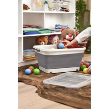 30LT Tekerlekli Katlanabilir Saklama Kabı, Pratik ve Şık Depolama Çözümü