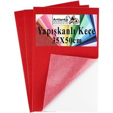 Royal Rain Store Yapışkanlı Keçe 35X50 cm 3 Adet 2.0 mm Kendinden Yapışkanlı Renkli Hobi Keçesi Elişi Keçe Kumaşı Anasınıfı