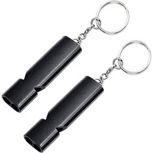 Royal Rain Store 2 Adet Sos Acil Durum Imdat Deprem Düdüğü Alüminyum Islık Anahtarlıklı Balıkçılık Avcılık Kamp Yürüyüş Düdüğü, Metal Düdük