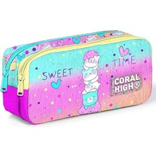 Royal Rain Store High Renkli Dondurmalı Kedi Iki Bölmeli Kalem Çantası - Kız Çocuk