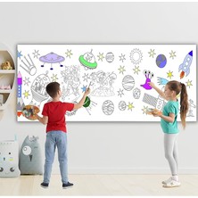 Royal Rain Store ve Astranot Temalı Dev Boyama Kağıdı 2,5 Metre Rulo Boyama Kağıdı Çocuk Anaokulu ve Kreşler Için Aktivite Çocuk Eğitici Boyama