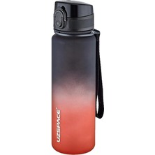 Royal Rain Store 500ML Soft Touch Çift Renk Motivasyon Tritan Su Matarası (Siyah-Kırmızı)