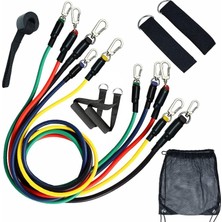 Royal Rain Store 11 Parça Lateks Spor Seti Egzersiz Bandı Ekipmanları Çekme Halatı Egzersiz Seti