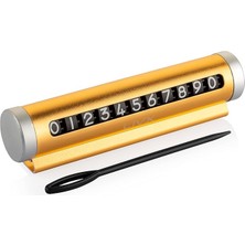 Royal Rain Store Alüminyum Kasa Çevirmeli Araç Içi Park Telefon Numaratör Park Numarası Parkmatik Araç Torpido Üstü Parktel Telefon Yazısı Gold Onbnl-Gold