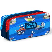 Royal Rain Store High Iki Bölmeli Erkek Çocuk Mavi Gemiler Kalem Çantası Kalemlik