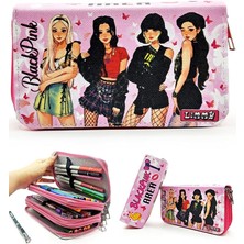 Royal Rain Store Kalem Kutusu Black Pink Organizer Kalemkutu Vegan Deri Üç Bölmeli Kalemlik-Pembe