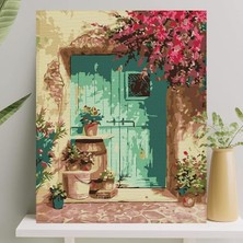 Royal Rain Store Hobi Sanat Sayılarla Boyama Tuval Seti Fırça Boya Dahil (Çıtalı) 40X50 cm - Yeşil Kapı