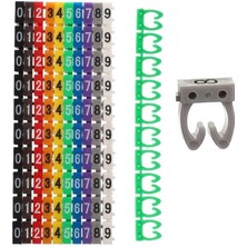 Indispensablely 0-9 Dijital Kodlu Renkli Kablo Işaretleyici