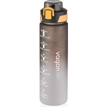 Royal Rain Store 1 Litre Çift Renk Motivasyon Su Matarası Çift Kullanım Pipetli ve Rahat Içim Sticker Hediyeli