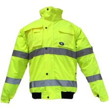 Junıor JN1021/P Waterproof Fosforlu Kolu Çıkmalı Polarlı Pilot Mont Sarı Xl Beden