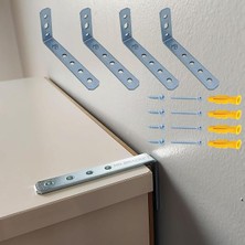 Royal Rain Store Deprem Güvenliği Dolap Sabitleme Aparatı Seti 16X52X100MM - Mobilya Gardırop Portmanto Eşya Duvara Sabitleyici L Demiri
