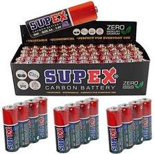 Indispensablely Supex R6 1.5 Volt Çinko Karbon Aa Kalem Pil 60'lı Kalem Pil