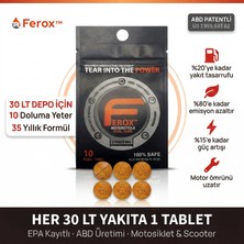 Ferox Fuel Tabs / Yakıt Tasarrufu / Motor ve Turbo Koruyucu / Enjektör Temizleme / Benzin & Dizel / 1 Adet Tablet = 30 Litre / 10 Adet Tablet