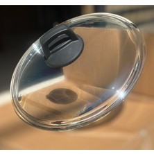 Dayanıklı 22 cm Granit ve Çelik Tava, Cam Kapak ve Kulp ile Birlikte