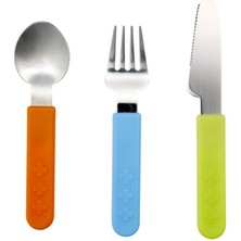 Çocuklar Için Paslanmaz Çelik Çatal Bıçak Seti, 3 Parça, Güvenli ve Dayanıklı