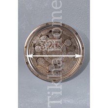 Motifli Paslanmaz Çelik Sunum Tepsisi 32 Cm, Şık ve Kullanışlı Tasarım