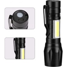 MarkEntegra Şarjlı Ultra Güçlü Taktikal El Feneri, Ayarlanabilir Odak