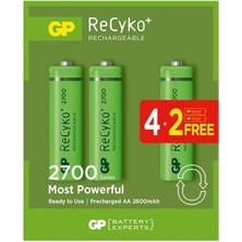 Indispensablely Gp 2700 Ma Şarjlı Kalem Pil 6'lı Paket