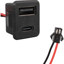 Indispensablely IC-266T-4 Pano Tip Kare Type-C + USB Şarj Soketi Bağlantı Modülü