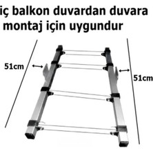Pratik Balkon Ipi, Paslanmaz Alüminyum Makaralı Sabit Çamaşır Askısı