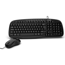 Royal Rain Store IMK-384T Q/usb Wıred Multımedıa Q Keyboard & Mouse Set, 20 Adet Multimedya Tuşu, Ergonomik ve Dayanıklı Malzeme, Lazer Silinmez 112 Adet Tuş,ayarlanabilir Yatırma Açısı