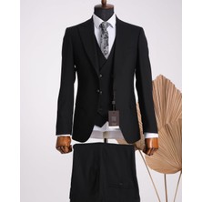 Taxi Giyim Üçlü Takım Elbise - Zara Kumaş - Siyah - TG3ZS8