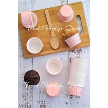 Royal Rain Store Soft Pastel Pembe Muffin Cupcake Kalıbı Kek Kapsülü, Muffin Kek Kalıbı, Airfryer Uyumlu