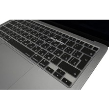 Royal Rain Store MacBook Klavye Koruyucu Ince Silikon Rusça Sticker Baskılı Uk-Ters L Enter Tipi Air M1 13INÇ A2337,A2179 Touch Id Uyumlu, Kaymaz Yıkanabilir Siyah