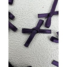 Royal Rain Store (100 Adet) (Polyesterden Üretilmiş Saten Kurdela) Süslemeler-Dikiş-Saç Bantı (Mor, 3.5 Mm-4)