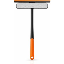 Royal Rain Store 360 Derece Oynar Başlıklı Silikon Çekçek, Cam Silme Aparatı: Etkili Temizlik Için Esnek Tasarım (Turuncu Süngerli)