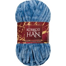 Royal Rain Store Han Kadife 100GR 95MT El Örgü Ipi (Açık Mavi)