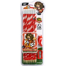 Footballer 12'li Silgili Kurşun Kalem Kalemtraş Hediyeli