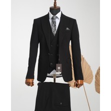 Taxi Giyim Üçlü Takım Elbise - Zara Kumaş - Siyah - TG3ZS5