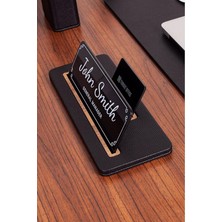 Royal Rain Store Masa Isimliği Siyah Ahşap Detaylı - Isimlik ve Kartvizitlik