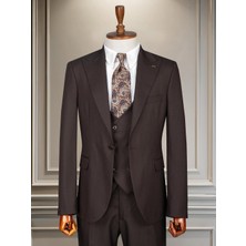 Taxi Giyim Üçlü Takım Elbise - Kristal Kumaş - Füme - TG3KF2