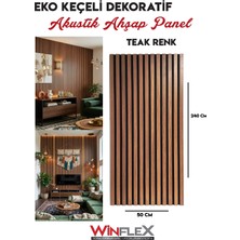 Winflex Eko Keçeli Akustik Ahşap Panel Teak Renk -50X240CM