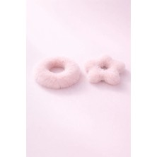 Nati Co Şık Tasarım Pembe Peluş Saç Toka Seti