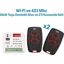 Alpsmart AS865S Wi-Fi ve 433 Mhz Akıllı Tuya Destekli Alıcı ve 2'li Kumanda Seti