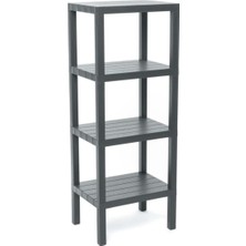 Ombeg 4 Katlı Modüler Raf Gri Çok Amaçlı Depolama Ünitesi