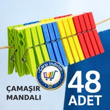 Nistabolje 48 Adet Çamaşır Mandalı Karışık Renkler
