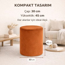 Armegeda 30X30X45 Yuvarlak Babyface Kumaş Puf – Salon, Yatak Odası, Makyaj Masası Pufu