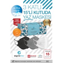 Saytekmed Klasikler 15 Adet Tek Kullanımlık Maske Meltblown Filtre Telli Tasarım