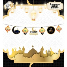 Party World Ramazan Dekor Banner, Ay Yıldız ve Fener Süsleme, Hoşgeldin Ramazan