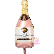 Party World Pembe Şişe Folyo Balon – 85X44 cm – 1 Adet