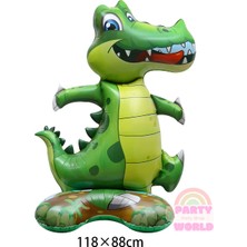 Party World Büyük Ayaklı Timsah Folyo Balon – 118X88 cm – 1 Adet