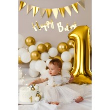 Party World 1 Yaş Gold Temalı Parti Süsleme Seti – Işıltılı Ilk Yaş Kutlaması!