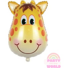 Party World Sevimli Zürafa Kafa Folyo Balon – 22 Inç – 1 Adet